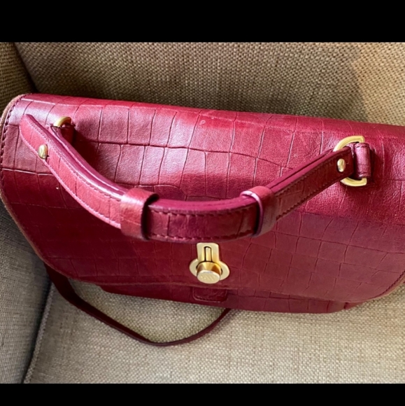 Vintage Stuart Weitzman Ruby Red Soho Leather Bag - Picture 3 of 6